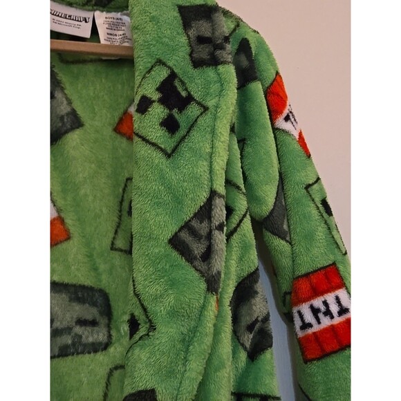 Minecraft TNT Plush Bath Robe Boy's Size 4/5 Pajama & Swimsuit Cover Up Bathrobe - Picture 10 of 12